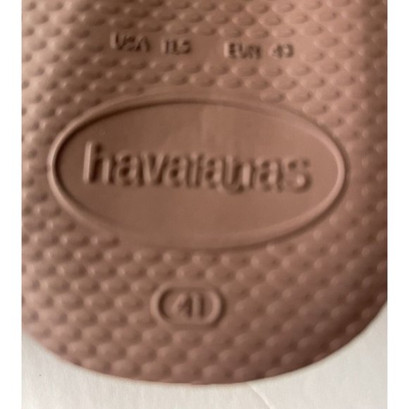 Havaianas Flip Flops Mens Wedge Sandal Cappuccino 11.5 Molded Footbed Thongs